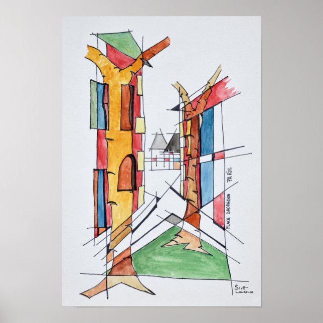 Affiche Place Dauphine | Île de la Cité, Paris (Devant)