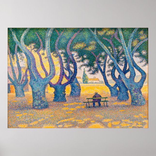 Affiche Place des Lices, St Tropez Par Paul Signac (Devant)
