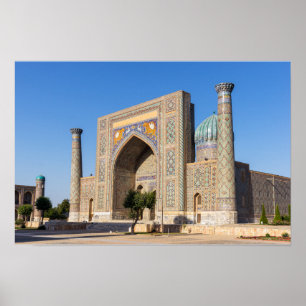 Affiche Place du Registan au coucher du soleil - Samarkand