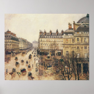 Affiche Place du Theatre Francais, pluie de Paris par