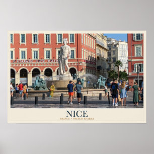 Affiche Place Masséna et la Fontaine du Soleil