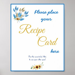Affiche Place Recipe Card Shower Sign