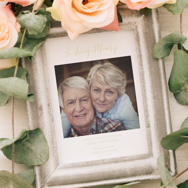 Affiche Place réservé Mémorial de mariage Proches Couple (Créateur téléchargé)