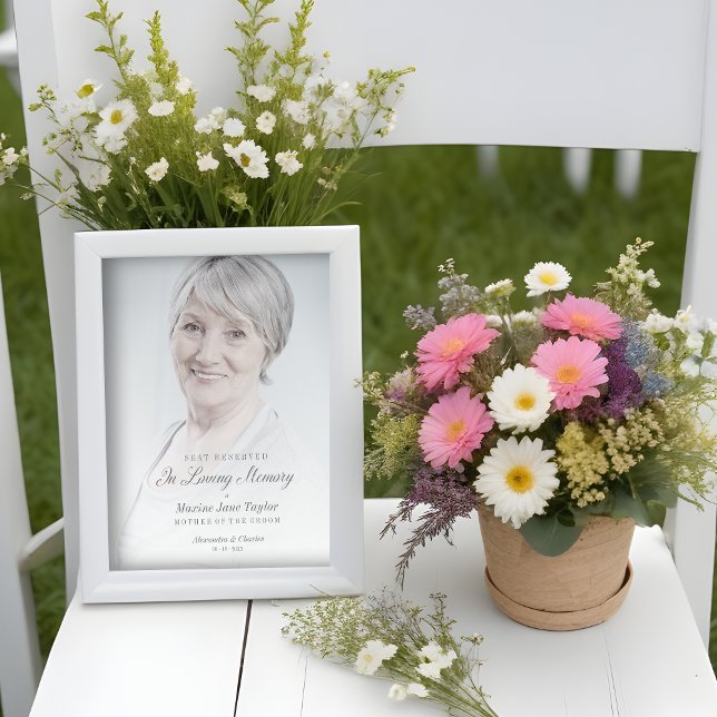 Affiche Place réservée en souvenir d'un être cher (Wedding Loving Memory Reserved Seat Loved Ones Poster.)