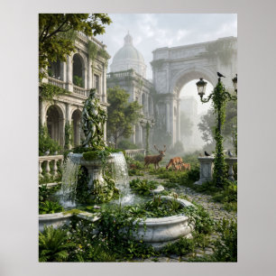 Affiche Place silencieux avec faune