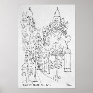 Affiche Place St. André des Arts Paris, France