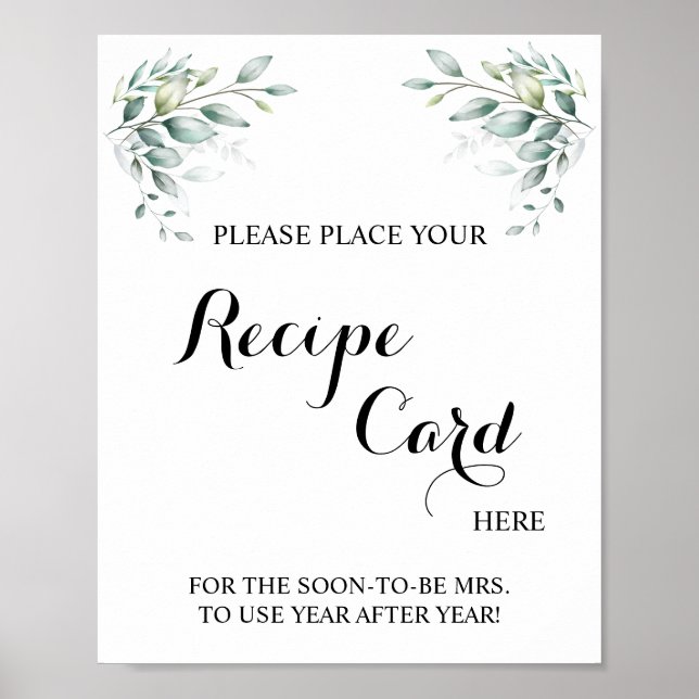Affiche Placer la carte de recette ici Eucalyptus Douche s (Devant)
