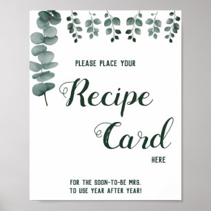 Affiche Placer la carte de recette ici Eucalyptus Douche s