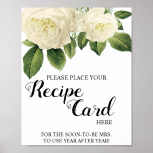 Affiche Placer la carte de recette ici White Roses Douche