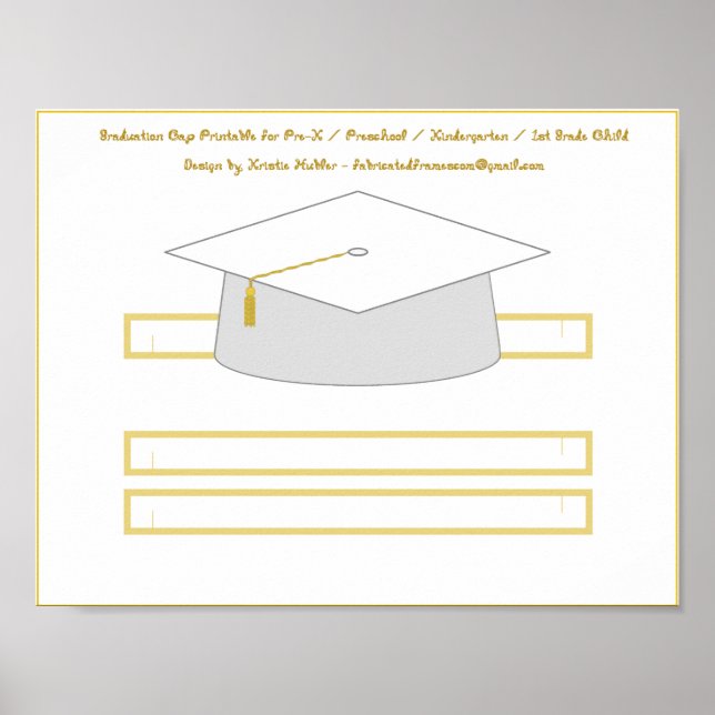 Affiche Plafond de diplôme Livre blanc Casquette imprimabl (Devant)