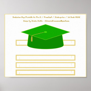 Affiche Plafond de diplôme Livre vert Casquette imprimable