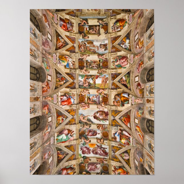 Affiche Plafond de la chapelle Sixtine, 1512 par Michel-An (Devant)