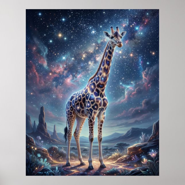 Affiche Plafond étoilé de la girafe cosmique (Devant)
