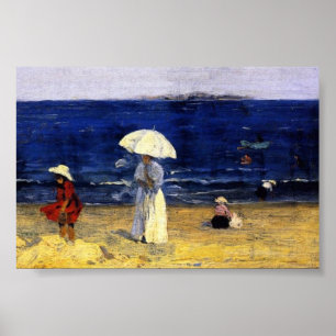 Affiche Plage à Dinard, Clarence Gagnon