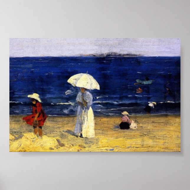Affiche Plage à Dinard, Clarence Gagnon (Devant)