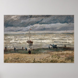 Affiche Plage à Scheveningen dans Stormy Météo par Vincent