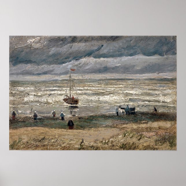 Affiche Plage à Scheveningen dans Stormy Météo par Vincent (Devant)