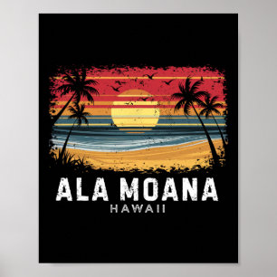 Affiche Plage Ala Moana Hawaii Planche de surf Plage
