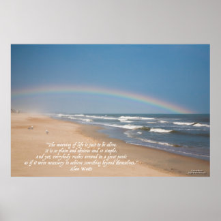 Affiche Plage, arc-en-ciel et sens de la vie