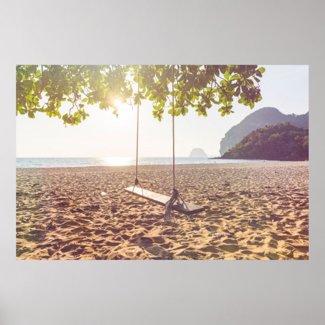 Affiche Plage au coucher du soleil (Devant)