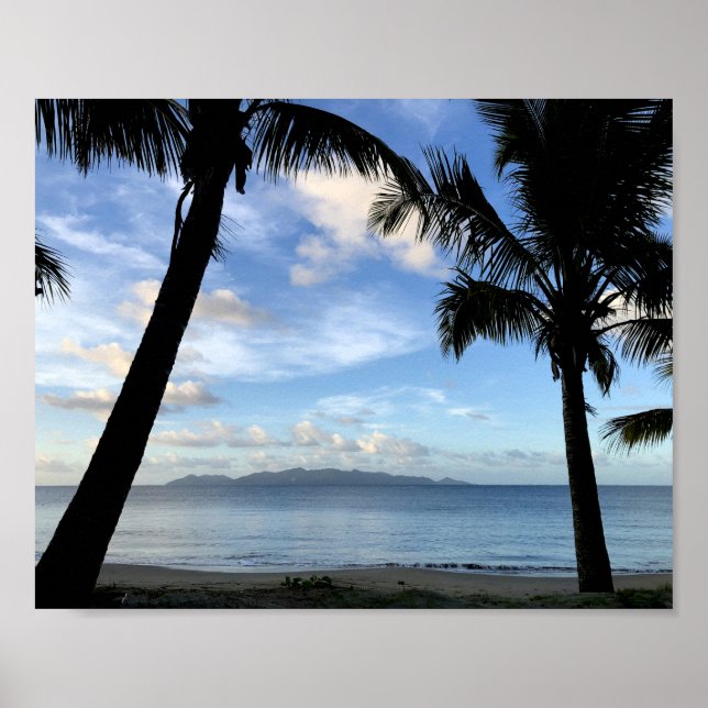 Affiche Plage aux Fidji (Devant)