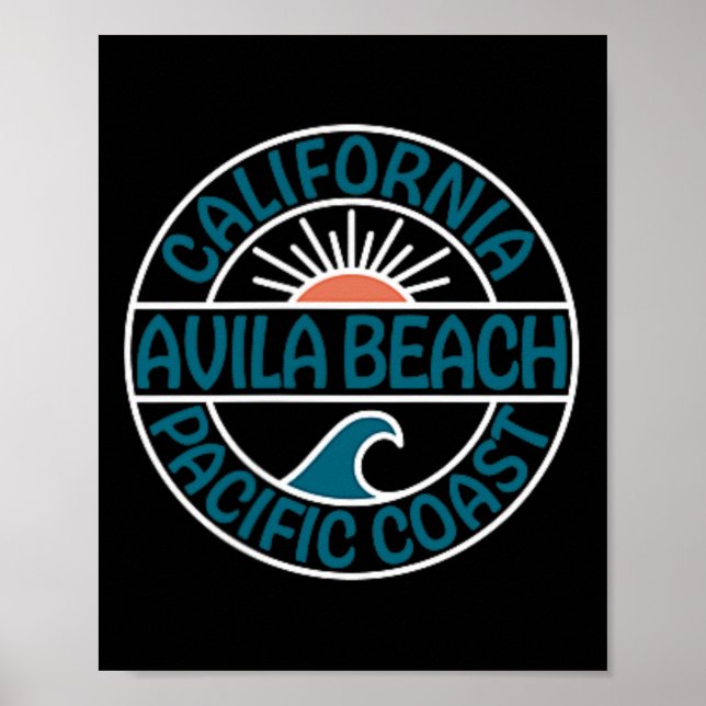 Affiche Plage Avila Californie Front Et Retour (Devant)