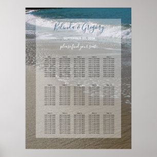 Affiche Plage balnéaire & Mariage de sable Carte de siège