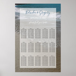 Affiche Plage balnéaire & Mariage de sable Carte de siège