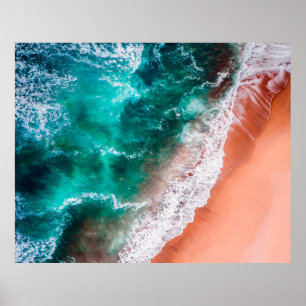 Affiche Plage Bleu de l'océan littoral