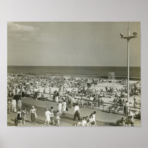 Affiche Plage bondée