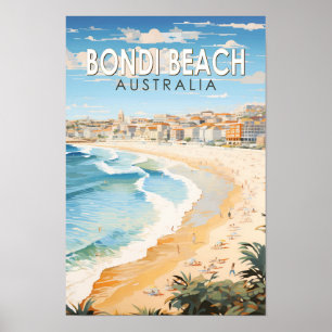 Affiche Plage Bondi Beach Australie Voyage Art Vintage