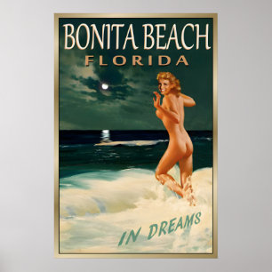 Affiche Plage Bonita Floride Nouvelle Marilyn Monroe Origi