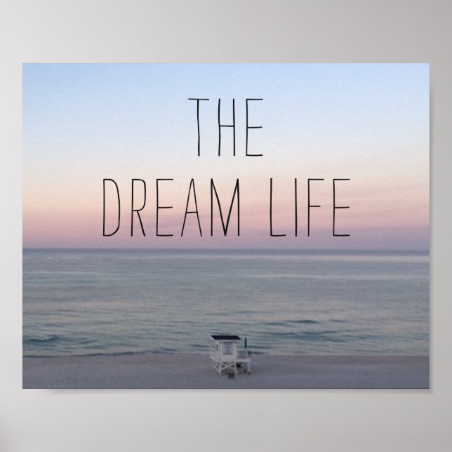 Affiche Plage colorée Dream Life (Devant)