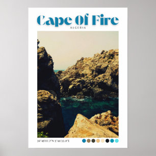 Affiche Plage côte rivage Cap de Feu Jijel, Algérie