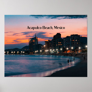 Affiche Plage d'Acapulco, Mexique
