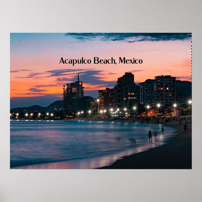 Affiche Plage d'Acapulco, Mexique (Devant)