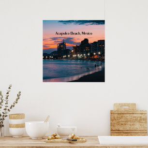 Affiche Plage d'Acapulco, Mexique