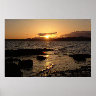 Affiche Plage d'Alki, coucher de soleil