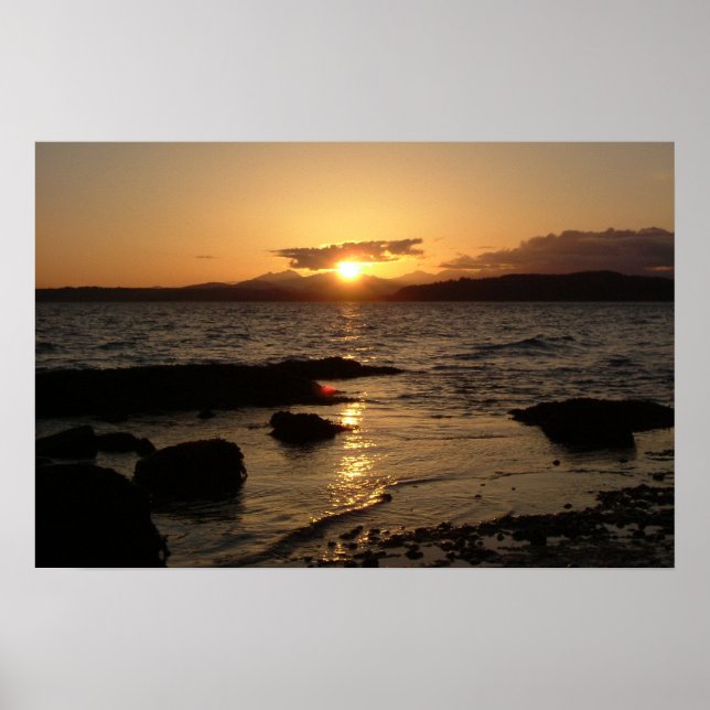 Affiche Plage d'Alki, coucher de soleil (Devant)