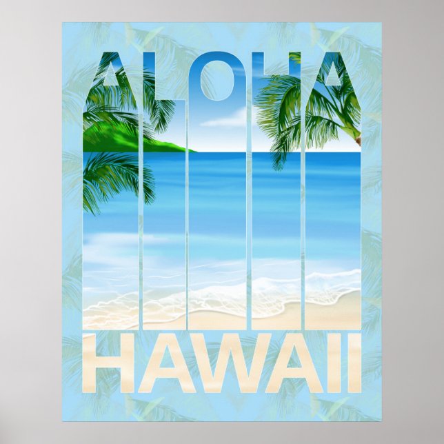 Affiche Plage d'Aloha Hawaii (Devant)