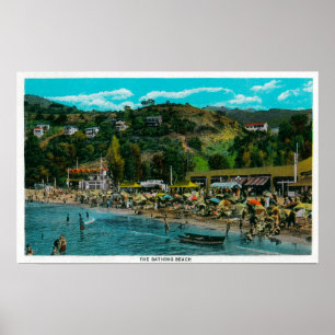 Affiche Plage de baignade à Avalon, Catalina Island