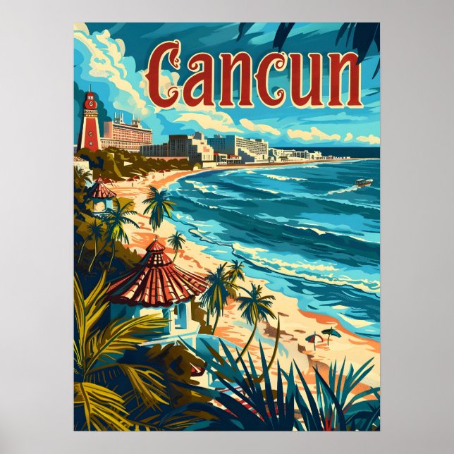 Affiche Plage de Cancun (Devant)