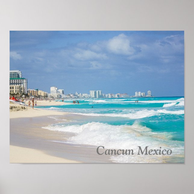 Affiche Plage de Cancun Mexico (Devant)