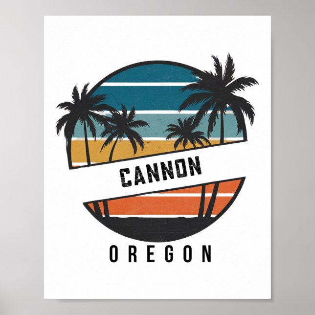 Affiche Plage de canon rétro Oregon Surfboard Surf  (Devant)