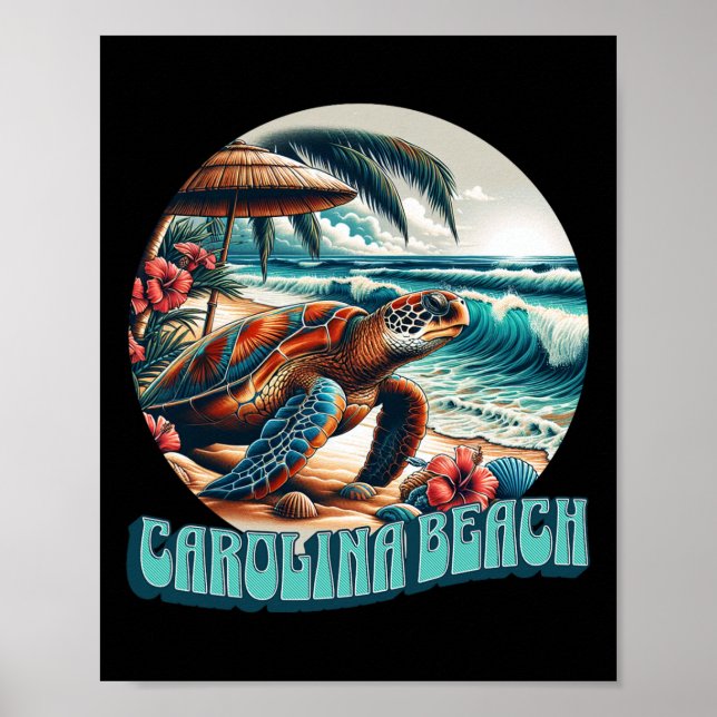 Affiche Plage de Caroline pour hommes femmes filles garçon (Devant)