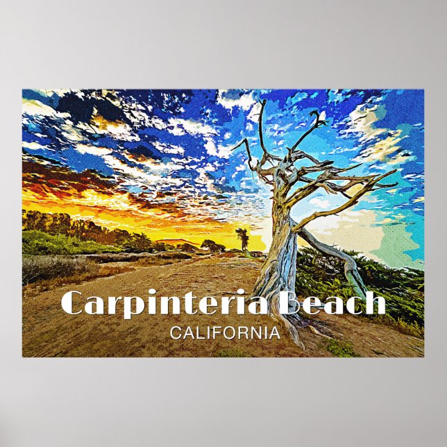 Affiche Plage de Carpinteria (Devant)