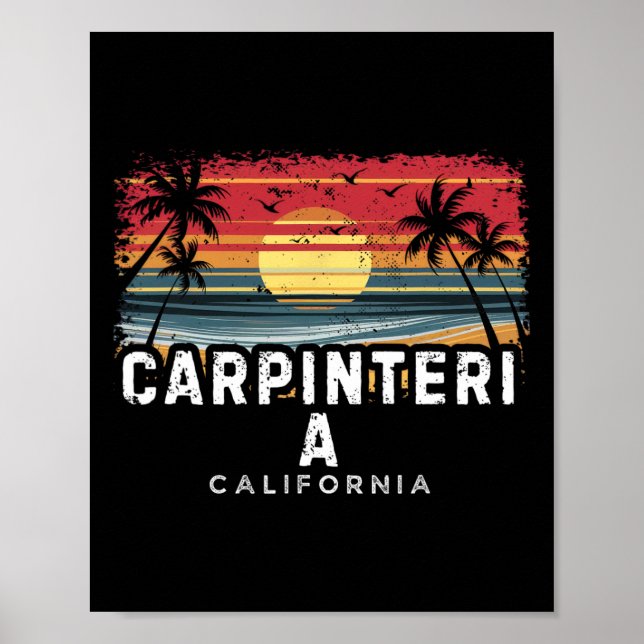 Affiche Plage de Carpinteria Californie Surfboard Beach  (Devant)
