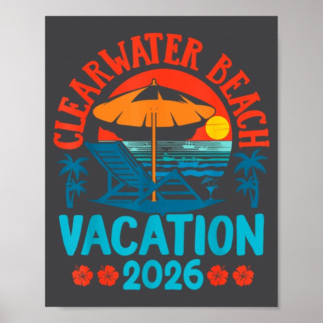 Affiche Plage de Clearwater Floride 2026 Vacances familial (Devant)