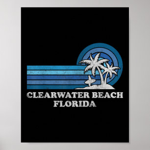 Affiche Plage de Clearwater Floride Famille Vintage Été Va