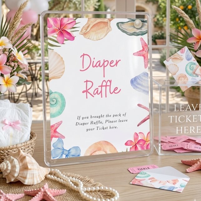 Affiche Plage de coquillages à bientôt Baby Shower (Créateur téléchargé)